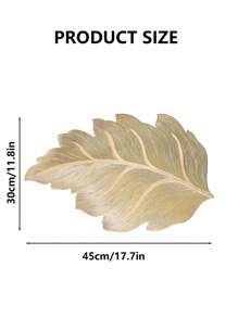 4pcs- 3D Touch Gold Leaf Shaped Place Mats, Tropical Leaves, Vinyl Tablemats Plastic Table Mats For Holiday Wedding Dining Table Decoration, Suitable For Table Centerpiece Wedding Gold Placemats Birthday New Year Tabletop Decoration - Golden Leaves - View 11