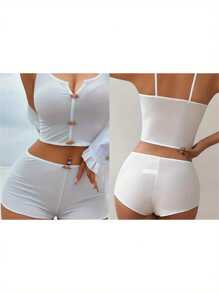 Women Two-Piece Outfits - White - View 2