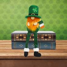 St. Patrick's Day/Irish/Green Leaves Figurine With Long Legs Sitting Pose, Holiday Home Decor Tabletop/Window Display Figurine