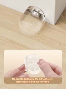 1pc Innovative Doorstop - Transparent Silicone Strap With Metal Base, Quiet PU Material, Suitable For Home Use - Multicolor - View 6