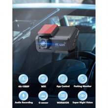 CHORTAU Dash Cam Front And Rear 4k+1080P WiFi Dual Dash Cam With APP 3 IPS Dash Camera For Cars With Free 64GB Card Dashboard Camera With Night Vision  Parking Monitor WDR Loop Recording - Black1 - View 2