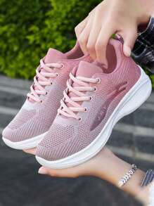 Women's Sneakers, Comfortable And Breathable Casual Shoes, Lightweight Running Shoes, Suitable For Daily Sports And Travel - 粉色 - 查看 2