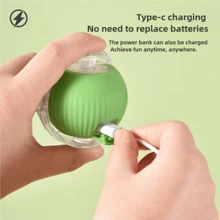 Đồ chơi điện xoay cho mèo, Quả bóng lăn thông minh có thể sạc lại bằng USB, Đồ chơi điện tử tự động tương tác cho mèo, Giảm căng thẳng - Nhiều màu - Xem 5