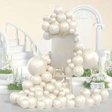 100/50/20pcs Luxury Pearl Ivory Balloons Set, Including 5inch And 10inch Size, Suitable For Elegant Wedding, Engagement, Bridal Shower, Birthday, Valentine's Day Party Decoration