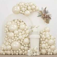 100/50/20pcs Luxury Pearl Ivory Balloons Set, Including 5inch And 10inch Size, Suitable For Elegant Wedding, Engagement, Bridal Shower, Birthday, Valentine's Day Party Decoration