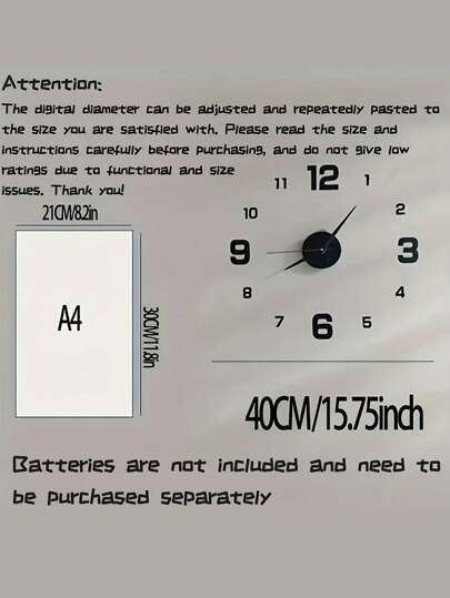 1pc Acrylic Silent Clock, Personalized Digital Klok Wand Home ation, Study, Living Room, Bedroom, Office, School, Festival ation Stickers Room Bedroom Dormitory Back To School Surprise Supplies view 2