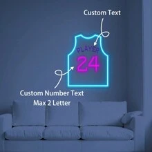 Regalos personalizados de baloncesto para niños, jersey de baloncesto personalizado con letrero de neón de pared, letrero de neón de baloncesto con luz LED de noche para dormitorio, regalo de Navidad, cumpleaños y deporte para niños y niños