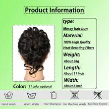 Extensión de cabello sintético rizado y elegante de 11 pulgadas en forma de rosquilla para mujer - Fácil de peinar para uso diario y fiestas