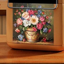 1pc Sunflower & Daisy Floral Vase With Pastoral Landscape Oil Painting Style Decorative Wall Sticker, Self-Adhesive Removable PVC, Suitable For Living Room, Bedroom, Kitchen And Other Walls Gifts Birthday Graduation Room Decor Home Decor Wall Decor Bathroom Decor Bedroom Decor Room Decoration Stuff Living Room Decor House Decor Home Decor Living Room Wall Paper Stickers Personalised Stickers