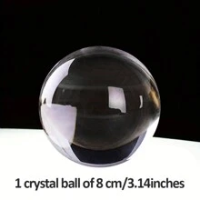 1 60mm/80mm/100mm Clear Crystal Ball, Glass Ball Decoration, Crystal Ball Decoration, Suitable For Photography, Meditation, Divination, Feng Shui, Family And Neighbors Gifts