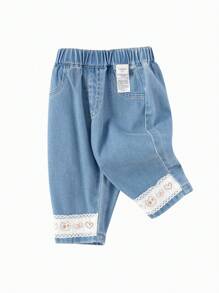 Balabala Girls' Spring Denim Pants, Sweet Stylish Jeans