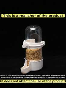 1pc/2pcs Thickened Automatic Bird Waterer, Peony Guiding Pheasant Millet Feeder & Drinker Two-In-One Bird Supplies - White - View 12