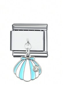 1 件 2025 情人节时尚 9 毫米宽 1 件海星贝壳 DIY 迷人情侣不锈钢串珠手链珠宝制作配件