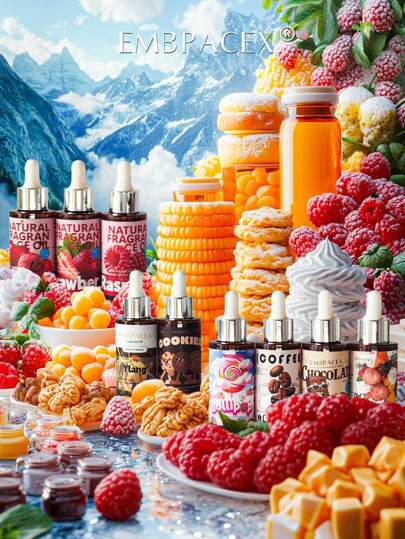 EMBRACEX. 11 Stile 60ml ätherische Öle Aromatherapie Öle mit Tropfer Reediffusor Öle für Autoduft Aroma Diffuser Heimdüfte Kerzenduft Vanille Parfüm Himbeere Erdbeere Keks Lutscher Kokosnuss Kaffee Schokolade Ylang Kirsche Lebkuchenmännchen