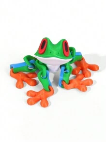 1pc 3D Printed Magnetic Frog Decorative Statue, Movable Joints, Desktop Or Refrigerator Decor - Multicolor - View 8