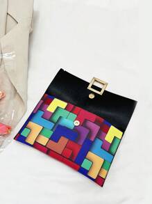 Dedoo New Fashion Colorful Pattern + Anti-Theft Lock Design Envelope Handbag, Suitable For Daily Shopping, Storing Phone, Coins, Cards And Other Items - Multicolor - View 8