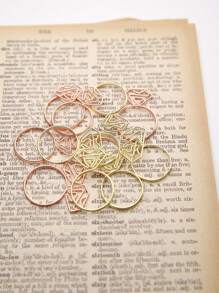 20PCS Diamond Ring Shape Paperclips With Clear Case, Rose Gold/Gold, Notepad Holder Fun Office Supplies College Gifts Wedding Decoration
