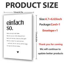 德国爱情卡，有趣的情人节和生日祝福，适合周年纪念和祝贺，祝你好运，是送给丈夫、男朋友、女朋友、妻子、最爱的人的完美圣诞礼物 - 彩色 - 查看 3