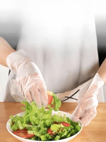 100 Peças Luvas Protetoras Descartáveis de TPE para Cozinha, Trabalhos Domésticos e Limpeza, Cozinha, Banheiro, Casa, Fornecedores Domésticos - Multicolorido - Visão 8