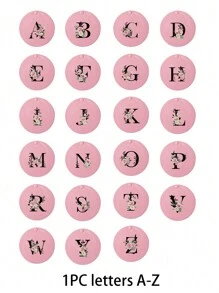 This Convenient Sliding Mini Mirror Is Printed With Floral Letters A-Z, Which Can Be Used As A Mini Powder Compact Mirror, Portable Makeup Mirror, Vanity Mirror, Travel Mirror, And Mini Handheld Mirror. Suitable For Daily Use, Travel, And Gatherings, It Makes A Cute And Fun Little Gift.,Giveaways,Travel,Cheap Stuff,Travel Essential - Pink - View 3
