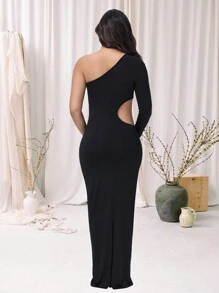 孕妇单肩长袖露肚长裙婴儿洗澡礼服适合拍照