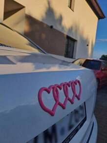 1 pièce Autocollant décoratif en forme de cœur pour logo de voiture sur le hayon arrière