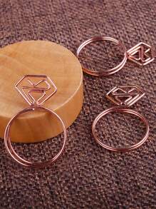 20PCS Diamond Ring Shape Paperclips With Clear Case, Rose Gold/Gold, Notepad Holder Fun Office Supplies College Gifts Wedding Decoration