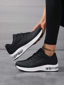 Tênis esportivos casuais com amortecimento de ar para todas as estações, para homens e mulheres, sola grossa, calçados confortáveis para viagem/corrida