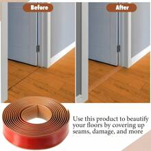 1pc 5cmx2m Wood Grain Laminated Floor Transition Strip, Connecting Floor Gap And Carpet Threshold, Floor Cover Strip For Seamless Flooring - Multicolor - View 5