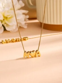 1pc 3D Bubble Name Necklace, Bubble Initial Charm Personalized Jewelry Gift Customized Nameplate Necklace, Initial Round Bubble Necklace, Personalized Gift For Friends, Couples And Family