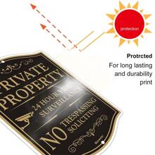 BlazeVideo Large Private Property No Trespassing Sign, 2-Pack 12" X 18" No Soliciting 24 Hour Video Surveillance Yard Signs, Reflective Rust Free Aluminum, Fade Resistant, UV Protected & Waterproof