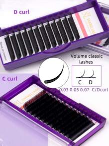 Premium Individual Lashes 0.03 0.05 0.07 Mega Volume Eye Lashes Extension Cashmere Velvet Fluffy D Curl 8-18mm Mixed Natural Look Cluster Lashes Super Soft Matte Black Individual Lashes Tray Volume Classic Synthetic Faux Mink Eyelashes Extensions Professional False Eyelashes Supplies For Lashes Salon