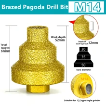 M10 M14 Diamond Chamfer Step Bit 20-50mm Hole Saw Milling Tile Cutter Marble Concrete Reamer Masonry Drilling Construction Bits - Multicolor - View 3