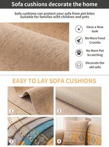 1pcChenille Sofa Cushion Is All-Weather Anti-Skid - Light Yellow - View 3