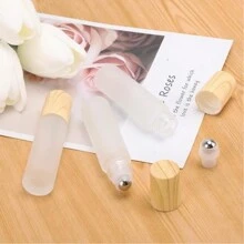 Set de 6 piezas/12 piezas Botellas de vidrio rellenables de 10 ml con bolas roladoras de acero inoxidable para aceites esenciales, muestras de perfume