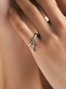 MODIAN 925 Sterling Silver High-Fashion Sparkling Round Zirconia Charms Finger Rings For Women Party Fine Jewelry