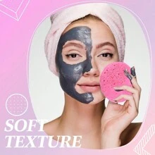 20pcs -Riendly Compressed Facial Sponge Kit - Natural Exfoliating Pads For Sensitive Skin - Reusable Makeup Remover & Gentle Facial Cleanser - Pink - View 8