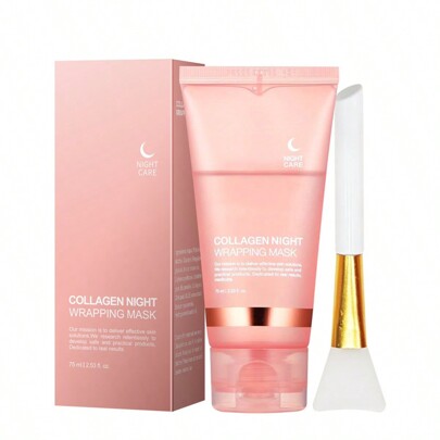 Collagen Overnight Wrapping Peel Off Facial Mask, Collagen Night Wrapping Mask, Hydrating Repairing And Anti-Aging Skin Treatment
