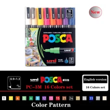 UNI NEW PACKAGE Paint Marker Pen Set And Single PC-1M 3M 5M Water Based Colors Permanent Acrylic Pen Graffiti Art School Supplies