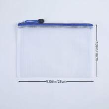 1pc/5pcs Zipper Bag Plastic Zipper Bag A5 Multifunctional Waterproof File Bag With Secure Zipper And Reinforced Seams, Suitable For Organizing Office, School Supplies, Pens And Accessories - Great For Travel, Commuting And Daily Use, Storage For Travel Accessories, Receipts,Back To School