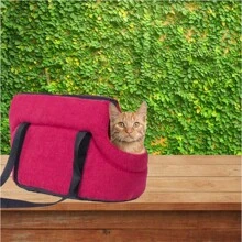 Kitten Dog Rabbit Kitten Pet Travel Carrying Bag Soft Edged Cat Dog Pet Animal Travel Bag Wallet Handbag Dog Travel Bag For Small Dogs And Cats (Red And Grey)