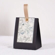 10 Stücke kleine Hochzeits-Party Gastgeschenk Boxen Süßigkeiten Verpackung Schokoladen Geschenkboxen zum Befüllen Braut Geburtstag Dusche Buchstaben Blumen Design als Dankeschön für Gäste Geburtstag - große vertikale Box - Übersicht 15