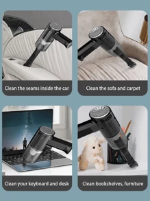 1pc Car Vacuum Cleaner High-Power Wireless Portable Handheld Vacuum Cleaner Dry And Wet Small Family Car Dual-Use Vacuum Cleaner - Multicolor - View 4