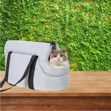 Kitten Dog Rabbit Kitten Pet Travel Carrying Bag Soft Edged Cat Dog Pet Animal Travel Bag Wallet Handbag Dog Travel Bag For Small Dogs And Cats (Red And Grey)