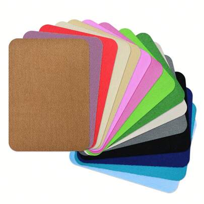 6/12/15 Fogli di toppe in tessuto di alta qualità da applicare con il ferro, interno ed esterno, colla ultra resistente, blu, grigio, beige, marrone, giallo, kit di riparazione e decorazione, decorazioni per Ognissanti