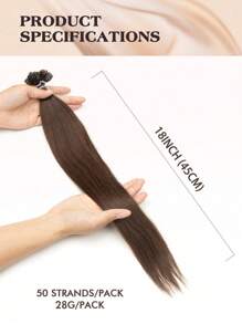 Nail Tip Human Hair Extensions Keratin Extensions Invisible Nail U Tip Human Hair Extensions Straight Human Hair 50 Pcs U Tip Hair Extensions - S2 - View 7