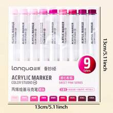 9/144pcs Morandi Acrylic Paint Pens Soft Brush Tip, Calligraphy Markers For Lettering, Card Making, Rocks Painting, Wood, Fabric, Canvas, Ceramic, Glass, DIY Art Crafting, School Supplies