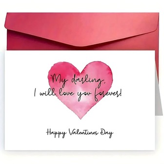 1pc Romantic Valentine's Day Card Perfect Gift For Best Lover, Husband,Wife,Girlfriend, Boyfriend, Perfect For Anniversary, Birthday, Express Love, Lovely Valentine's Day Greeting Card, Heart Shaped