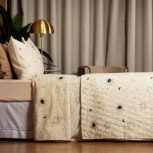 Essencialle 2-Piece Single Sheet Set Cotton 160 Thread Count With Elastic - 太陽和月亮 - 查看 5