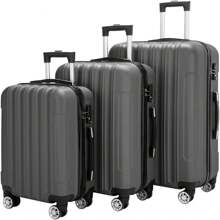 Nested Hardside Luggage Set, 3-Piece - TSA Compliant - Black - View 1